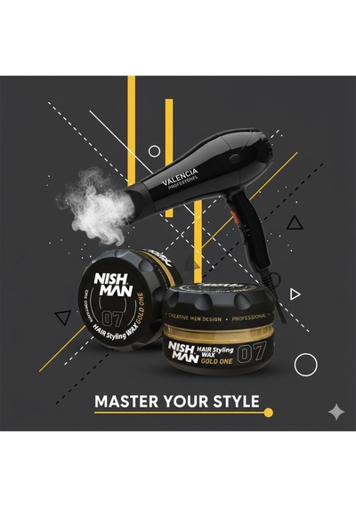 07 Saç Şekillendiric Ultra Sert Parlak Wax 100 Ml X 10 Adet/ + Fön Makinası Hediye