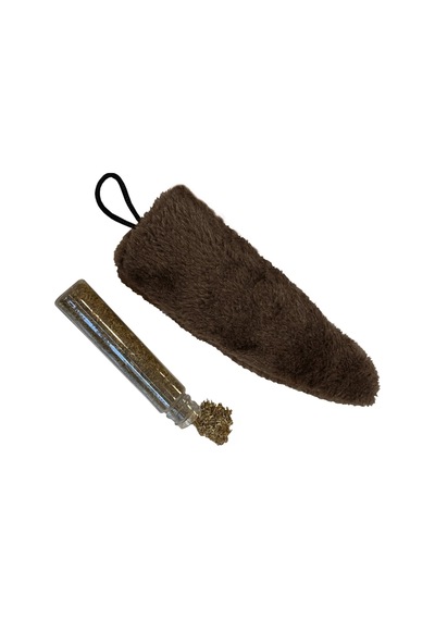 Markapet Kedi Oyuncağı Kedi Otlu Peluş Kuyruk 18-20 cm Krem