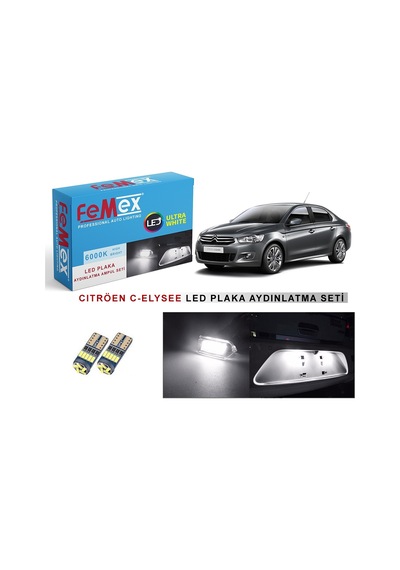 Citroen C-elysee Plaka Aydınlatma Ampul Seti Femex Parlak Beyaz