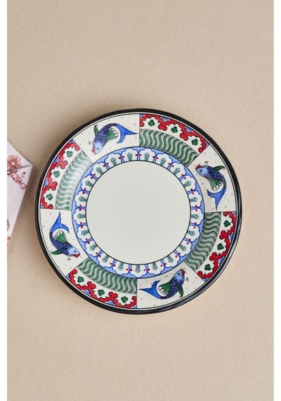 Karaca x Ömür Akkor İznik Balık Pasta Tabağı 21 cm
