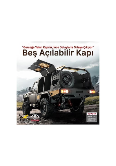 Mn Model Mn82s 1/12 Supertourer Toyota Land Cruiser Lc79 4wd Rc Model Uzaktan Kumandalı Araba Crawler Offroad Truck Rtr Lisanslı Siyah+dahili Işık Seti