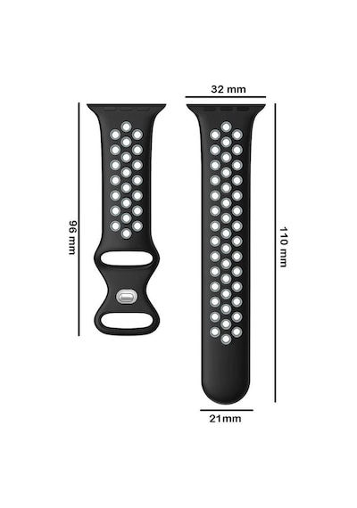 Koodmax  Apple Uyumlu  Watch  Delikli Nike Spor Kordon Kayış Series 9 Ultra 2 S-m 38 40 41mm