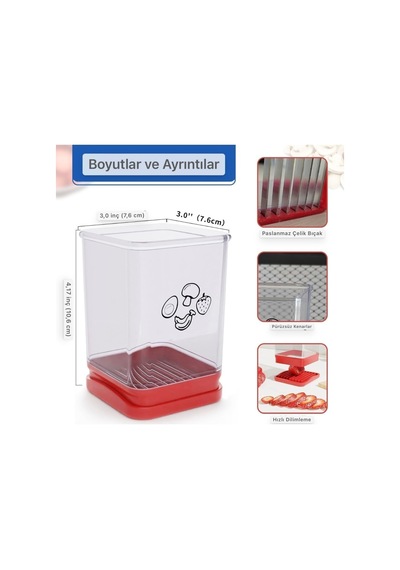 1 Adet Meyve Sebze Dilimleme Paslanmaz Çelik Bardak Dilimleme Yumurta Dilimleme
