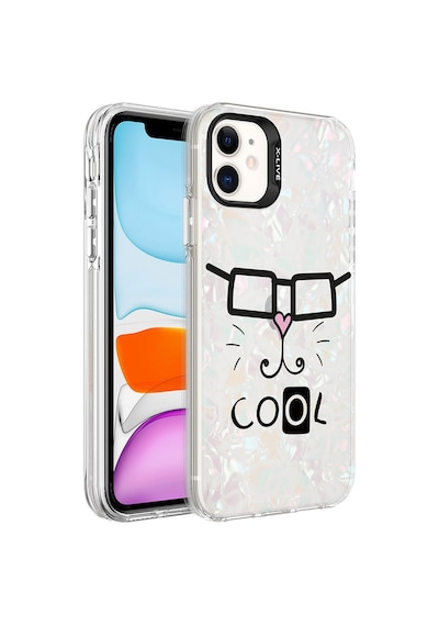 Apple Uyumlu iPhone 12 Uyumlu Mermer Desenli Tchs Marbello Kılıf-beyaz Beyaz -