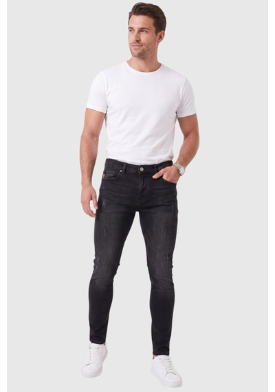 Rizzup Erkek Slim Fit %98 Pamuk Likralı Taşlanmış Yıpratma Detaylı Siyah Kot Pantolon 2600041 Rizzup Erkek Slim Fit %98 Pamuk Likralı Taşlanmış Yıpratma Detaylı Siyah Kot Pantolon 2600041