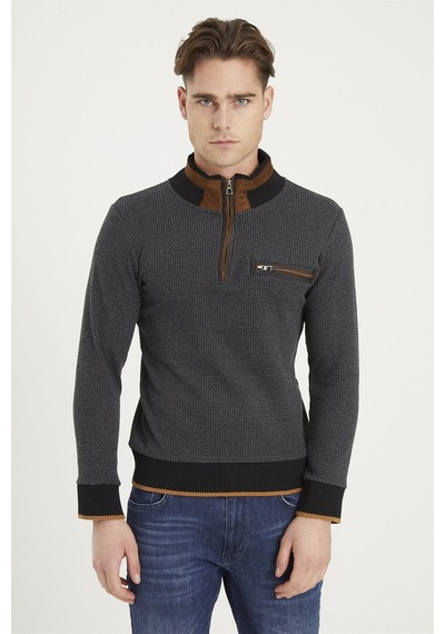 1039 Dewberry Erkek Sweatshırt-antrasit Antrasit