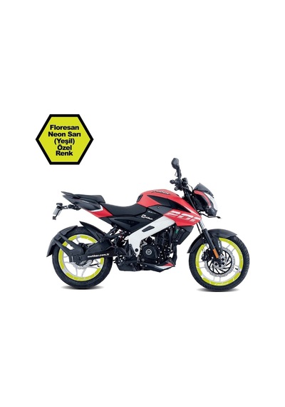 Bajaj Pulsar Ns200 Floresan Neon Sarı Iç Dış Yazili Jant Sticker
