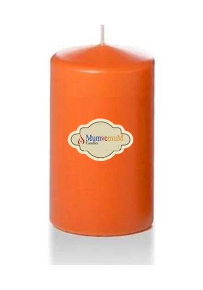 3 Lü Turuncu Set Mum Çap :6 Cm Mavi