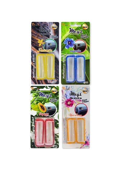 Meys Oto Petek Kalorifer Kokusu Klips - 4 Paket 16 Adet 4 Farklı Model