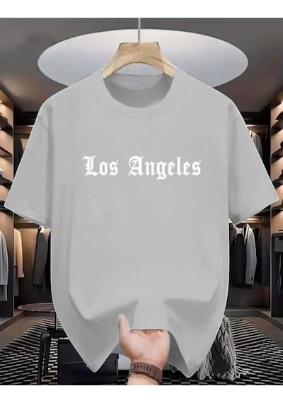 Kozia Outdoors Malkoçbey Los Angeles Baskılı Oversize Unisex Basic O Yaka T-shirt Gri Kozia Outdoors Malkoçbey Los Angeles Baskılı Oversize Unisex Basic O Yaka T-shirt Gri