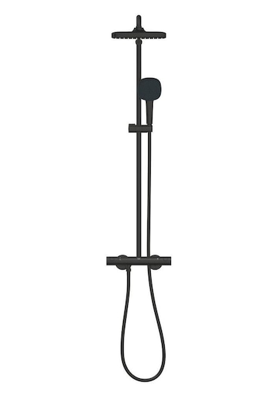 Grohe Tempesta Cube Duş Sistemi Termostatik Duş Bataryalı Mat Siyah - 266892431 Siyah