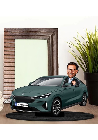 Bk Gift Kişiye Özel Erkek Urla Renk Togg Karikatür Biblo -2, Arkadaşa Hediye, Araba Hediyesi Kobitmeyencom35881 Bk Gift