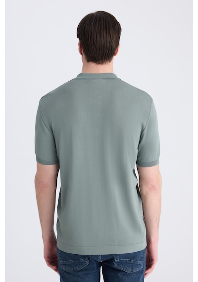 D's Damat Ds Damat Slim Fit Koyu Yosun Düz Örgü Yazlık Rayon Triko T-shirt 4hf069421001m Ky1