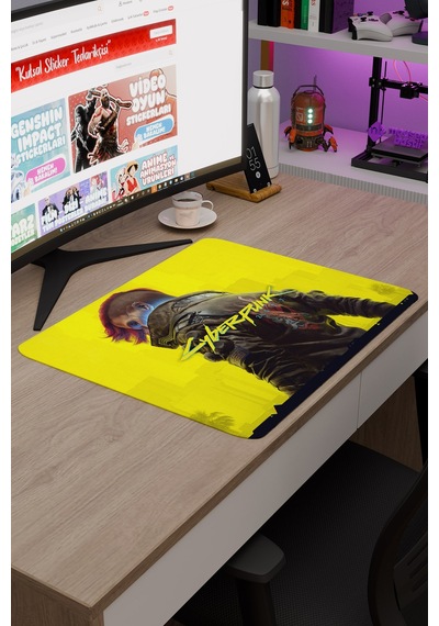 Cyberpunk 2077 Kaymaz Dikişli Kauçuk Oyuncu Mousepad V5 - 48x40 Xl Gaming Mouse Pad Fare Altlığı
