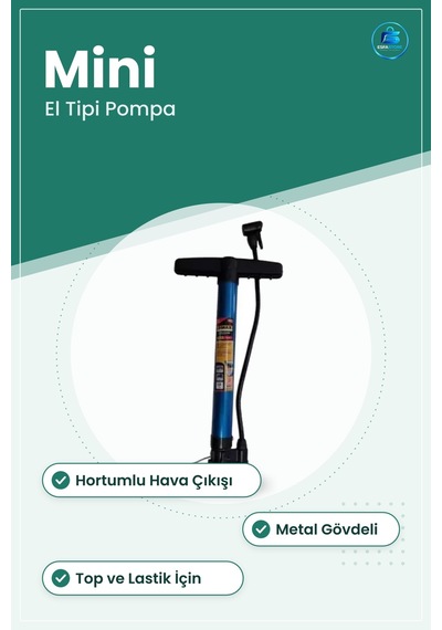 Şişirme Pompası Mini El Tipi Hava Basımı Hortumlu Top Ve Lastik Ş