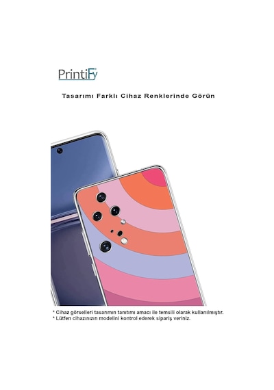 Huawei P Smart Z Uyumlu Kamera Korumalı Renk Cümbüşü F Tasarımlı Şeffaf Silikon Kılıf