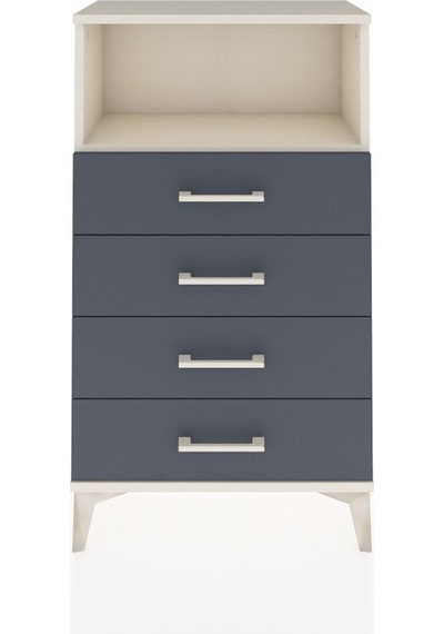 Arges Komodin Tek Raflı 4 Çekmeceli 60x30x106 Aytaşı-antrasit Aytaşı
