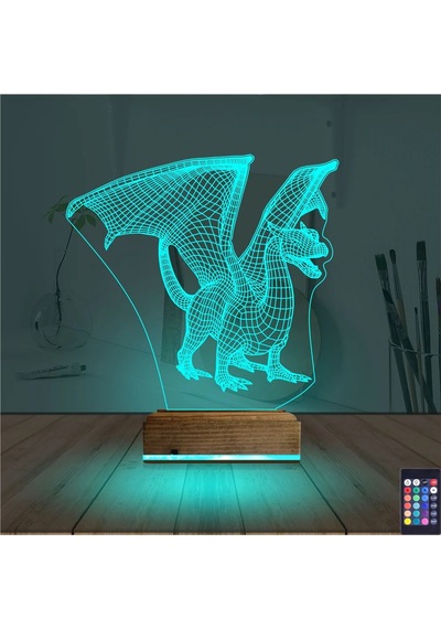 Luvivia Ejderha 3d Lamba - Masa Gece Lambası Şeffaf