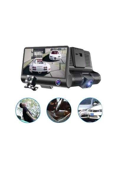 Kingboss Fhd 4" Ekran 1080p 3 Kameralı Araç İçi Güvenlik Kamerası