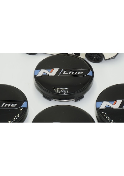 Hyundai N Line Logo Siyah Jant Göbeği Kapak Seti 60mm