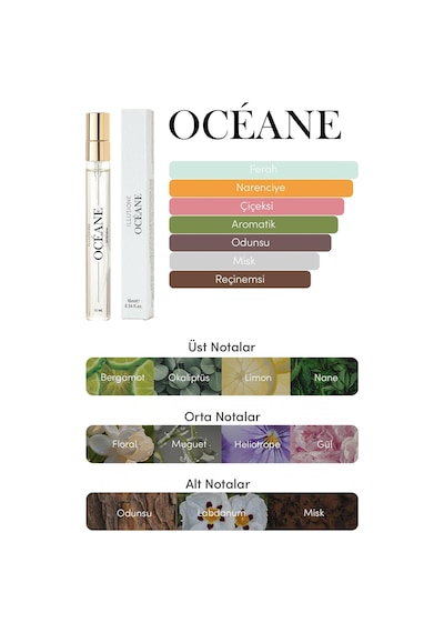 Océane Edp Erkek Parfüm Seyahat Boy 10 Ml Fresh - Deniz - Narenciye Aromatik, Limon, Gül Çok Renkli