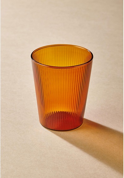 The Mia Striped Borosilikat Cam Bardak Amber 400 Ml