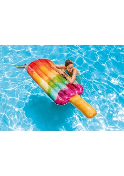 intex 58766 Şişme Renkli Buz Dondurma Yatak 191x76 Cm Çok Renkli