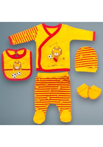 Baby Tone Babytone Aslan Baskılı 5 Parça Hastane Çıkışı Baskılı