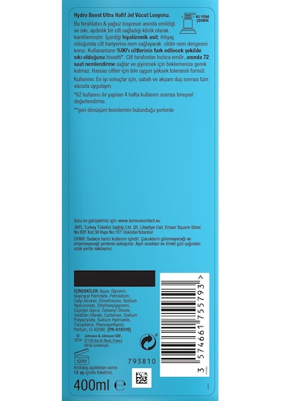 Neutrogena Hydro Boost Water Gel 50 ML + Jel Vücut Losyonu 400 ML