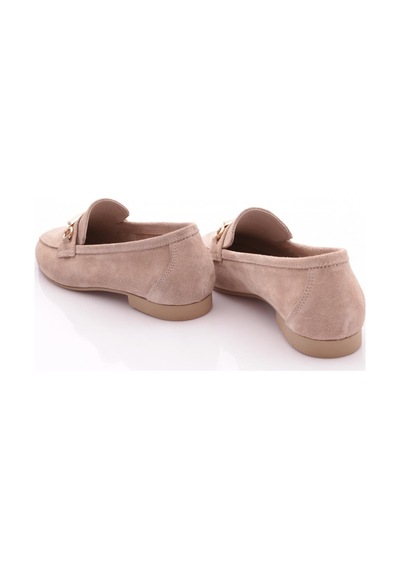 Dgn 3772 Kadin Tokali Loafer Ayakkabi Bej Süet