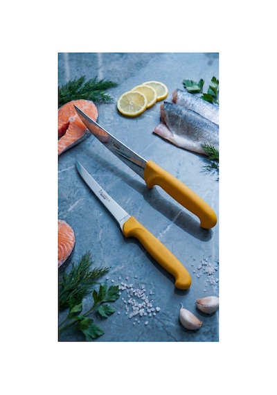 Lazbisa Mft-020 Gold Serisi Mutfak Fileto Bıçağı Steak Bıçak Et Balık Tavuk Kesme Fileto Bıçağı 2 Li Set