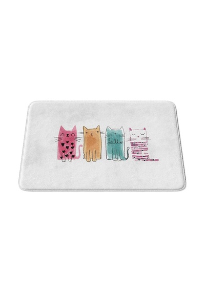 Sevimli Tasarımlı Mikrofiber 2'li Takım Banyo Paspası, Kaymaz Taban, Makinede Yıkanabilir 40x60 50x80 285 Tkmbp Diğer