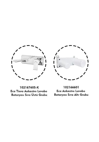 Eca Tiera Ankastre Gömme Lavabo Bataryası Set 102167605-K+102166601