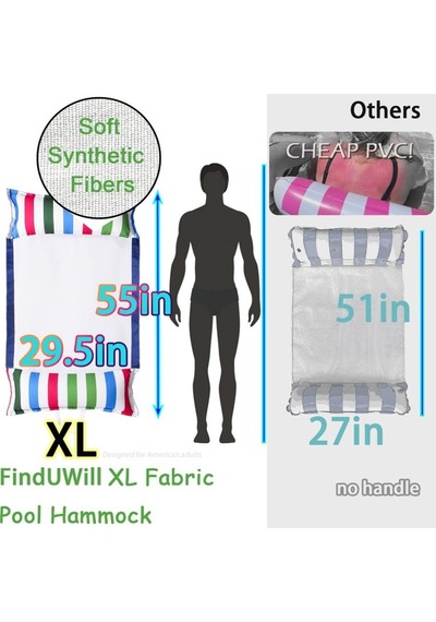 Finduwill Yetişkinler İçin Şişirilebilir Havuz Hamağı Xl 2 Adet Diğer