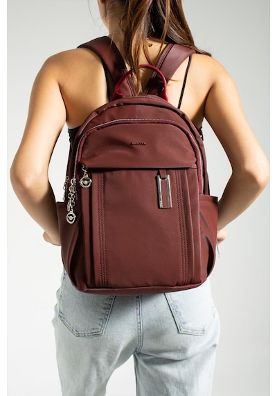 Baginn Saten Kumaş Kadın Sırt Çantası 38 28 Cm Yağmur İtici Kumaş Mega Bag Günlük Kullanıma Uygun Bordo