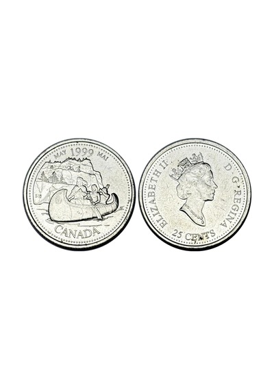 Kanada 1999 Yılı Mayıs 1999 Gezginler Hatıra 25 Cent Koleksiyon Para