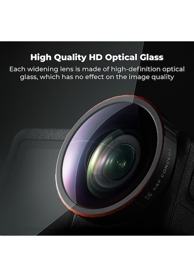 K&f Concept Osmo Action 4 /5 Pro Uyumlu Geniş Açı Lens