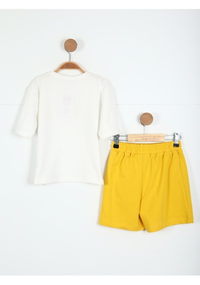 Xo Kids Kız Çocuk Alt Üst Kombin Takmı 4-8 Yaş Set0293 Sarı