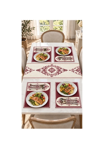 Tarzını Seç Runsupset Runner 70 X 140 Cm + 4 Adet Supla - Bordo Tuğra