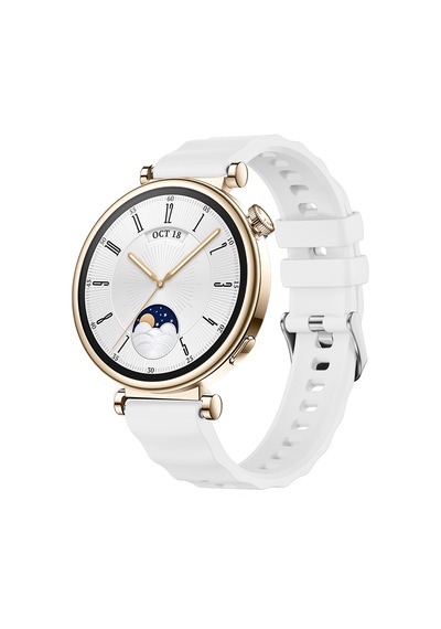 Sneezy Huawei Watch Gt4 41mm İle Uyumlu Softflex Metal Tokalı Spor Silikon Akıllı Saat Kordonu