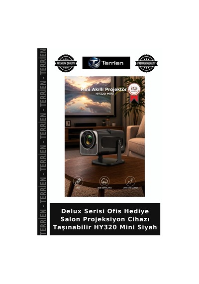Delux Serisi Ofis Hediye Salon Projeksiyon Cihazı Taşınabilir Hy320 Mini Siyah