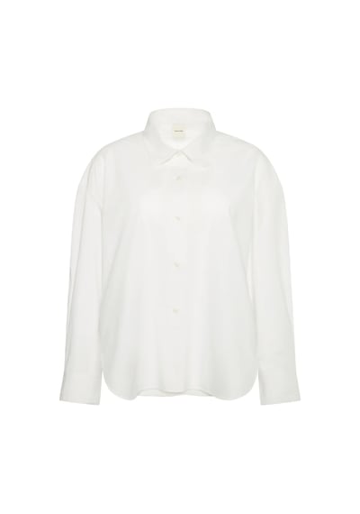Calvin Klein Crisp Poplin Oversized Cropped S Kadın Beyaz Gömlek