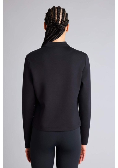 Defacto Standart Fıt Dik Yaka Skuba Dalgıç Kumaş Fermuarlı Sweatshirt G1172ax26spbk81 Siyah-bk81