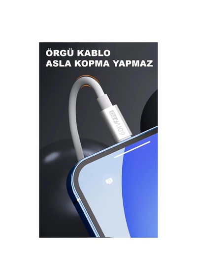 Apple Watch İle Uyumlu 60w Pd Şarj Aleti Örgü Çoklu Şarj Kablosu 3in1 İphone İle Uyumlu 15 Ve Üstü