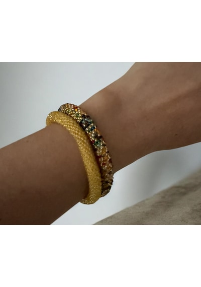 Chichibeads Mirella El Yapımı İkili Set Bileklik Altın