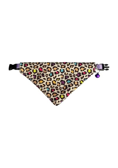 Cocopet Leopar Desenli Ayarlanabilir Fular Bandana Kedi Tasması
