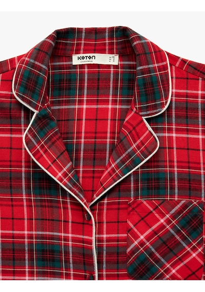 Koton Pamuklu Uzun Kollu Gömlek Yaka Yılbaşı Desenli Ekoseli Pijama Üstü Kırmızı Ekose 6wlk50051mw Kırmızı Ekoseli Koton Pamuklu Uzun Kollu Gömlek Yaka Yılbaşı Desenli Ekoseli Pijama Üstü Kırmızı Ekose 6wlk50051mw Kırmızı Ekoseli