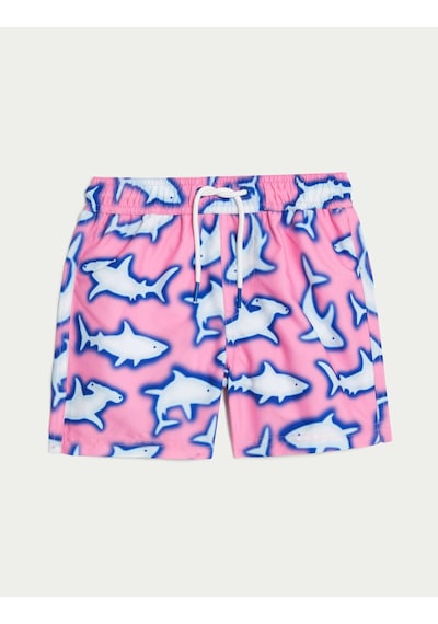 Marks & Spencer Köpekbalığı Desenli Deniz Şortu (2-7 Yaş) T88003976W Pembe
