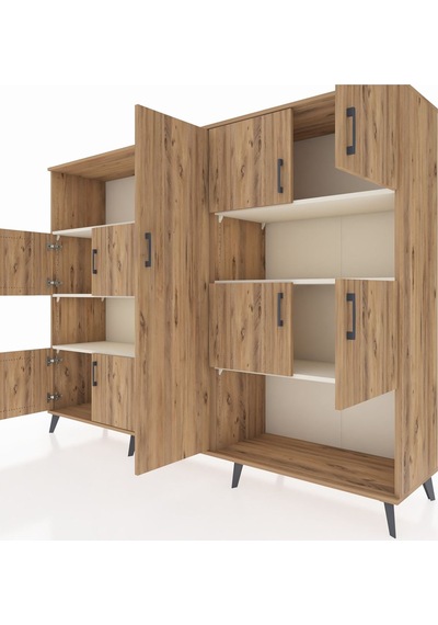 Hyperion Dolap 10 Raflı 9 Kapaklı 220x44x163 Çam-çam/aytaşı Çam-çam/aytaşı