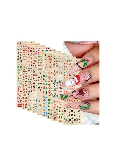 3d Tasarım Yapışkan Tırnak Sticker Random 5'li Tırnak Dövmesi Nail Art Set